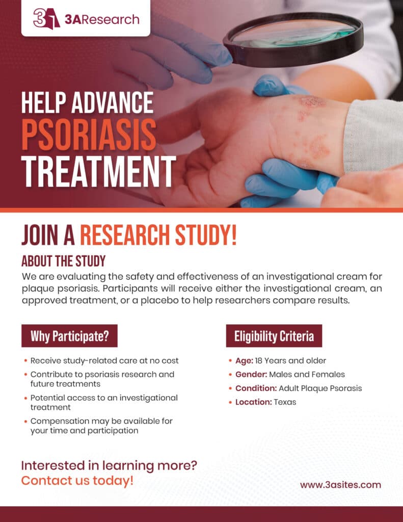 Adult Plaque Psoriasis study flyer